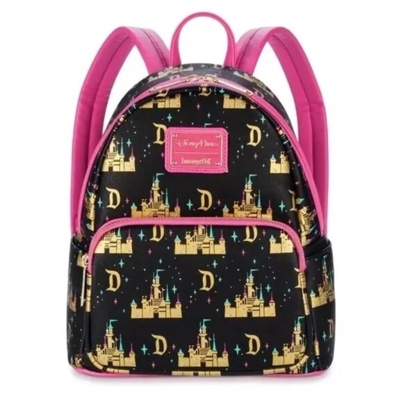 Loungefly Handbags - Loungefly Black and Pink Castle Backpack